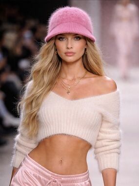 Chic Fuzzy Pink Women's Hat